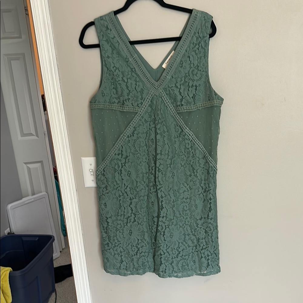 Francesca's Collections Teal Lace Detail Top